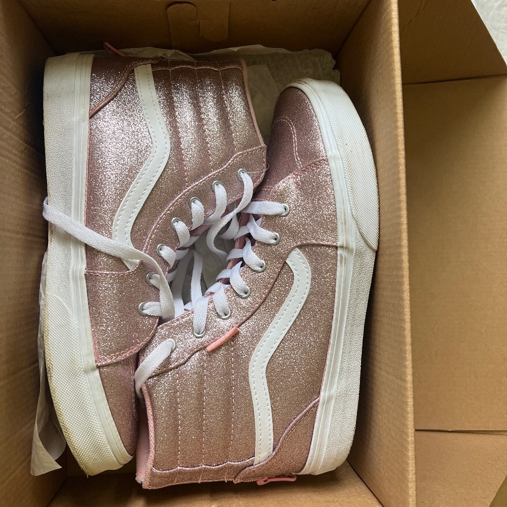 Vans Old Skool Hi Glitter Pink high tops